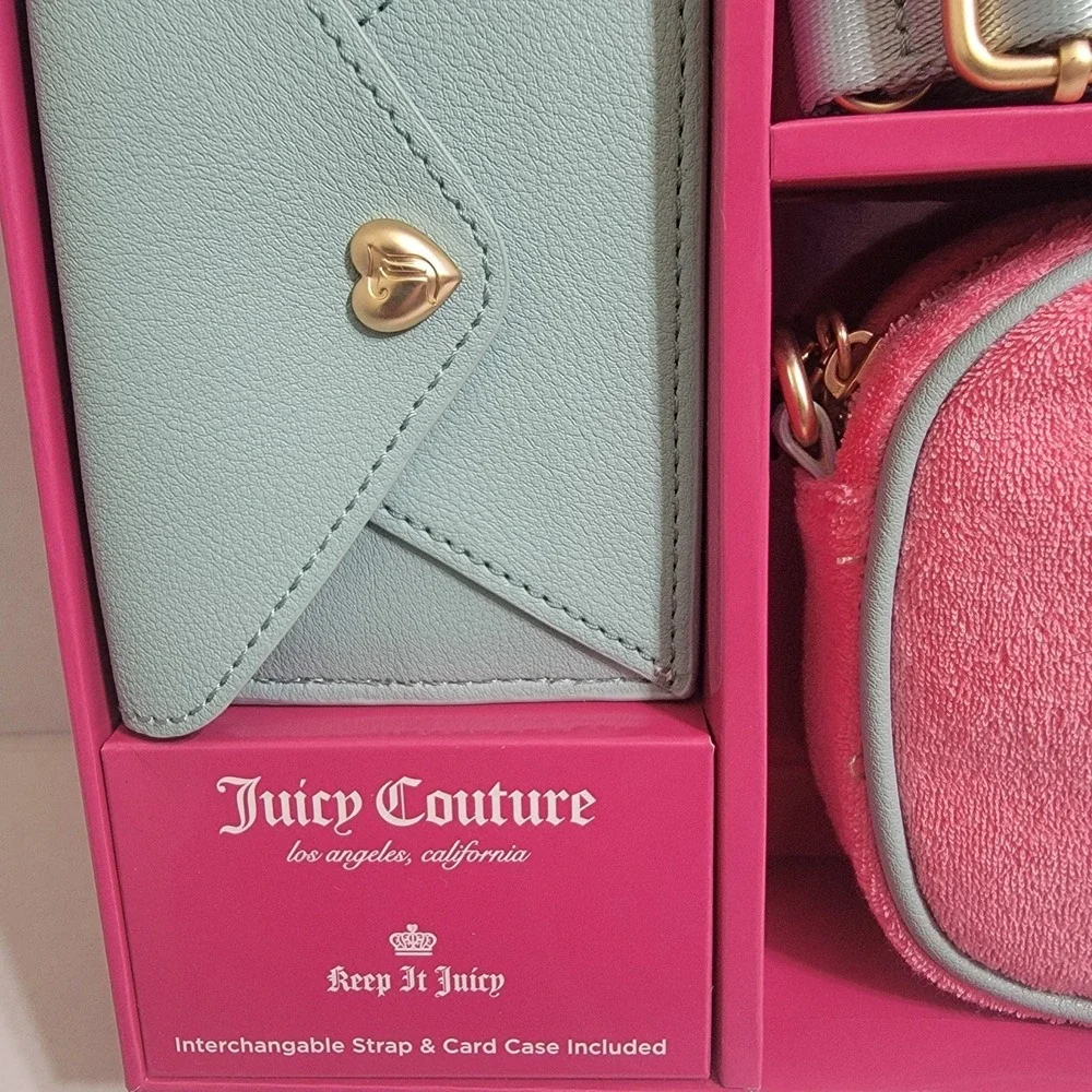NEW Juicy Couture Slim Camera Bag & Envelope CC & Strap‎ SE Pink Lemonade 3 Set